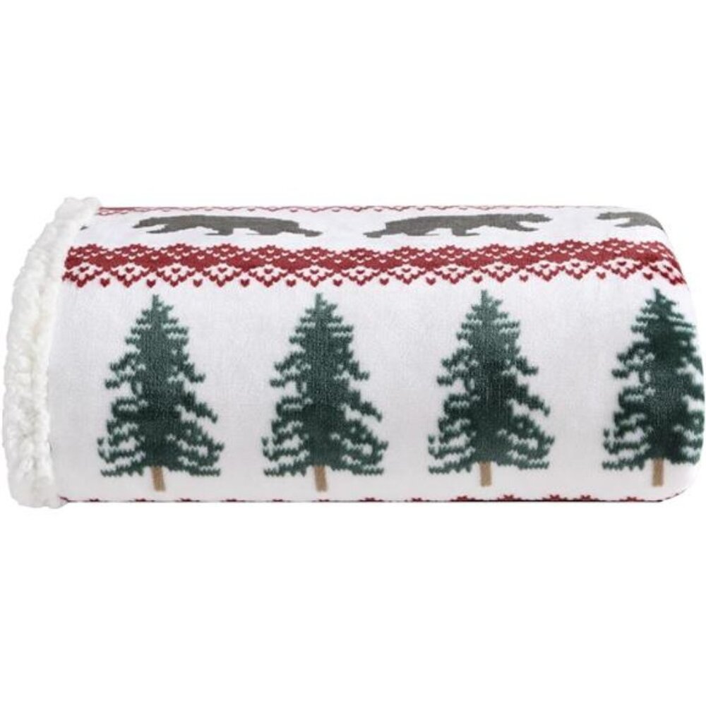 Fleece Sherpa Throw Blanket Cozy Soft Warm Couch Bed Blanket 50x60 Red